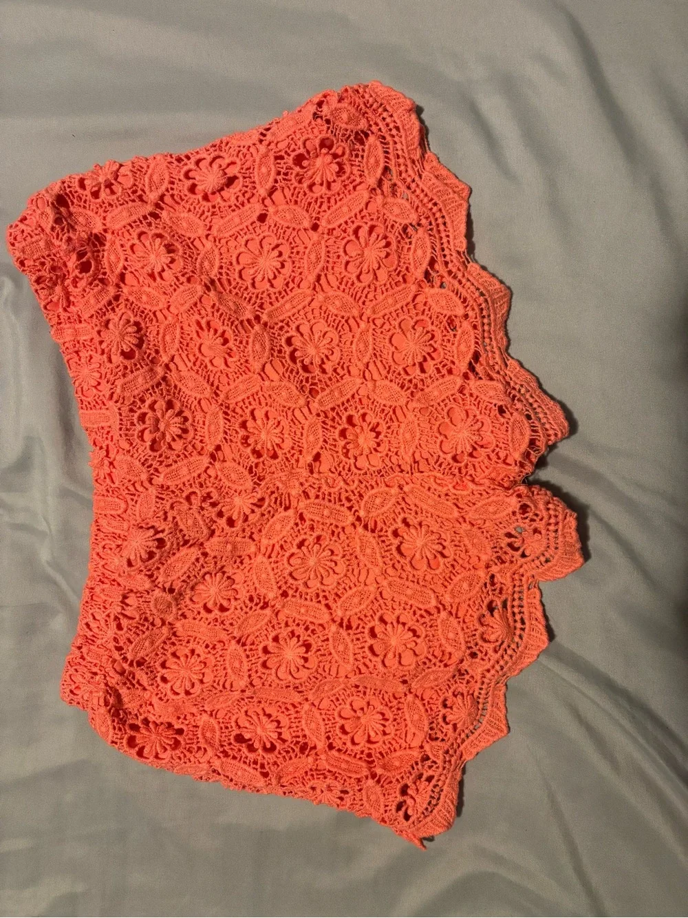 Aeropostale Coral Crochet High-Rise Shorts